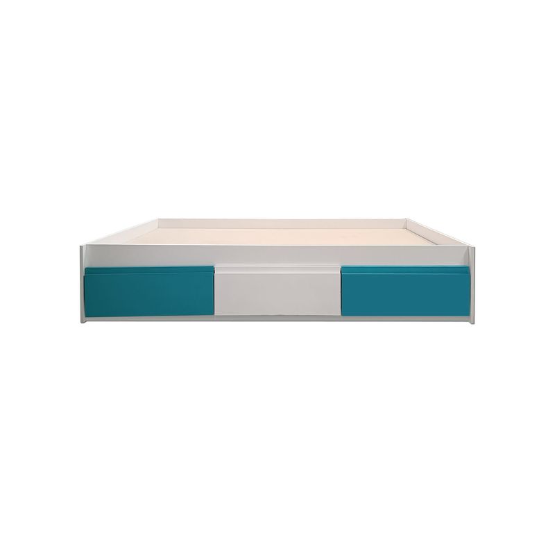 DECORACION CREATIVA - Cama Infantil 1,5 Plaza 3 Cajones ( Calipso- Blanco - Calipso)