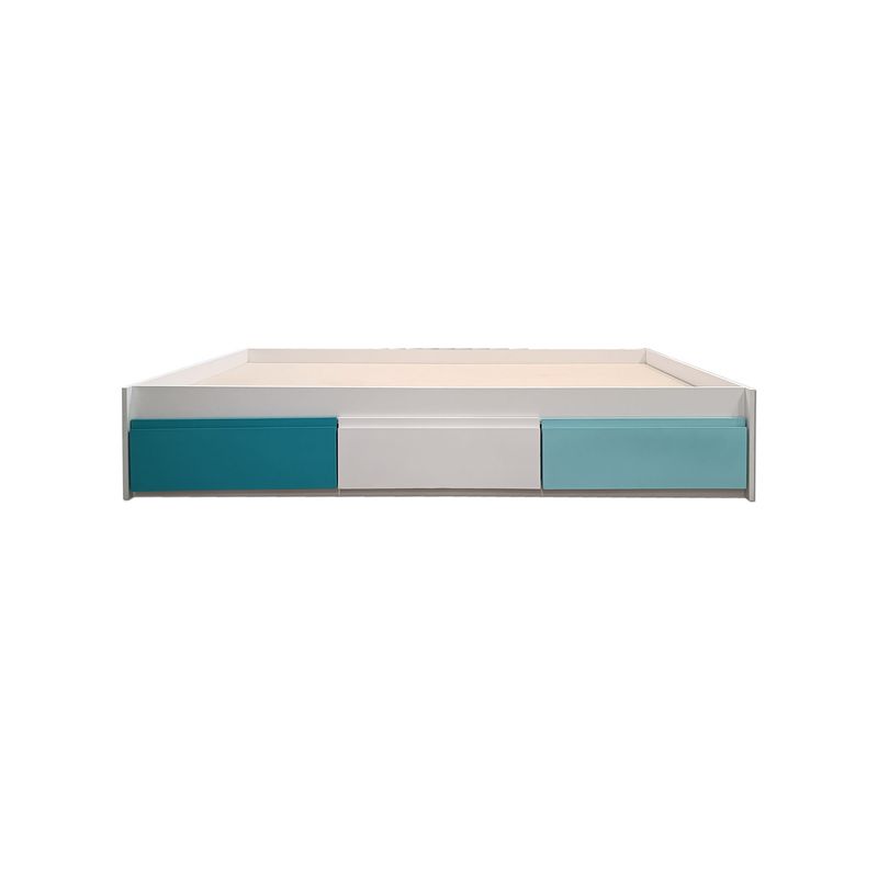 DECORACION CREATIVA - Cama Infantil 1,5 Plaza 3 Cajones ( Calipso- Blanco - Celeste)