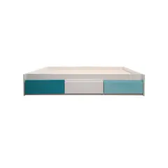 DECORACION CREATIVA - Cama Infantil 1,5 Plaza 3 Cajones ( Calipso- Blanco - Celeste)