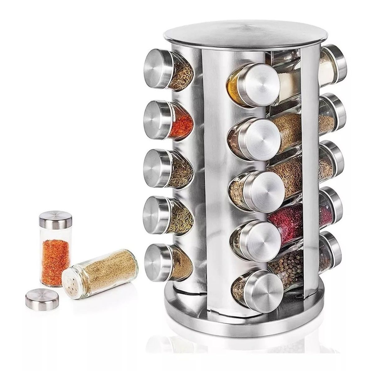 BELKRA - Especiero Giratorio Rack Condimento Cocina 20 Pz Organizador