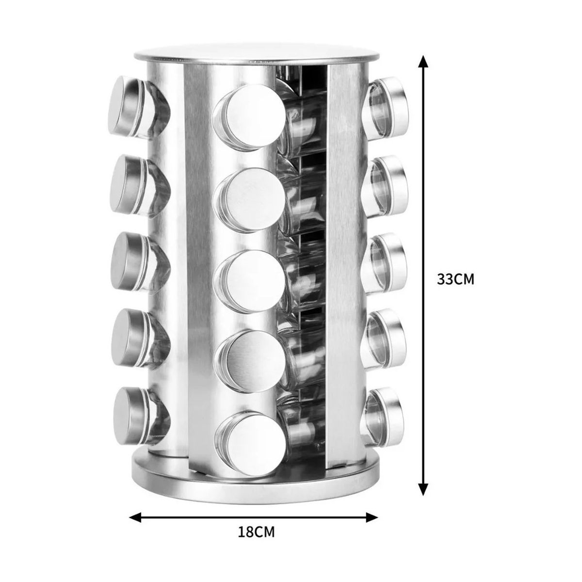 BELKRA - Especiero Giratorio Rack Condimento Cocina 20 Pz Organizador