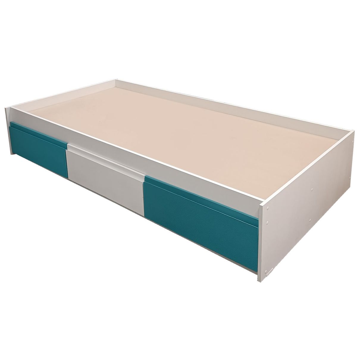 DECORACION CREATIVA - Cama Infantil  1 Plaza 3 Cajones (Calipso - Blanco - Calipso)