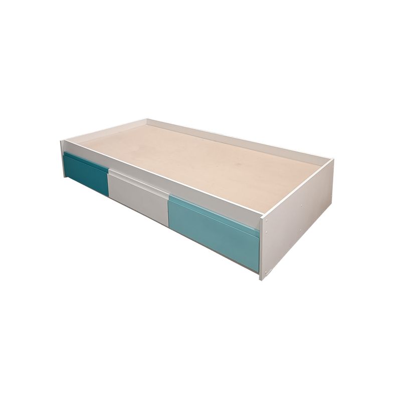 DECORACION CREATIVA - Cama Infantil  1 Plaza 3 Cajones (Calipso - Blanco - Celeste)
