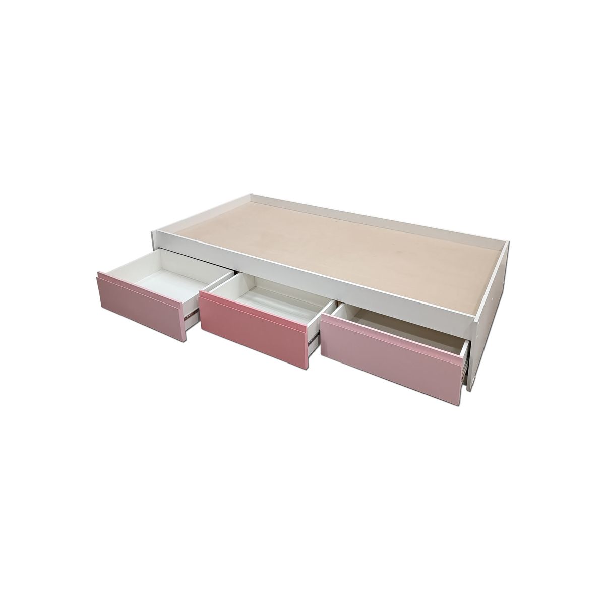 DECORACION CREATIVA - Cama Infantil  1 Plaza 3 Cajones (Rosado-Fuxia-Rosado)