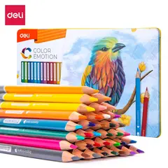 DELI - Lápices de Colores 36 Colores Caja de Metal
