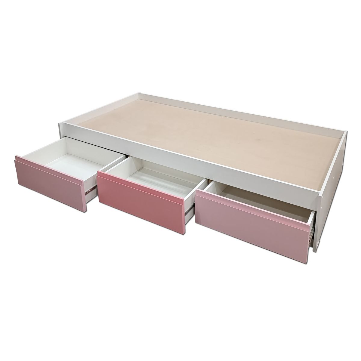 DECORACION CREATIVA - Cama Infantil 1,5 Plaza 3 Cajones ( rosado - fuxia- rosado)