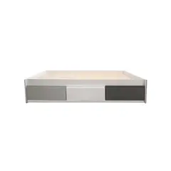 DECORACION CREATIVA - Cama Infantil 1,5 Plaza 3 Cajones (Gris - Blanco - Grafito)