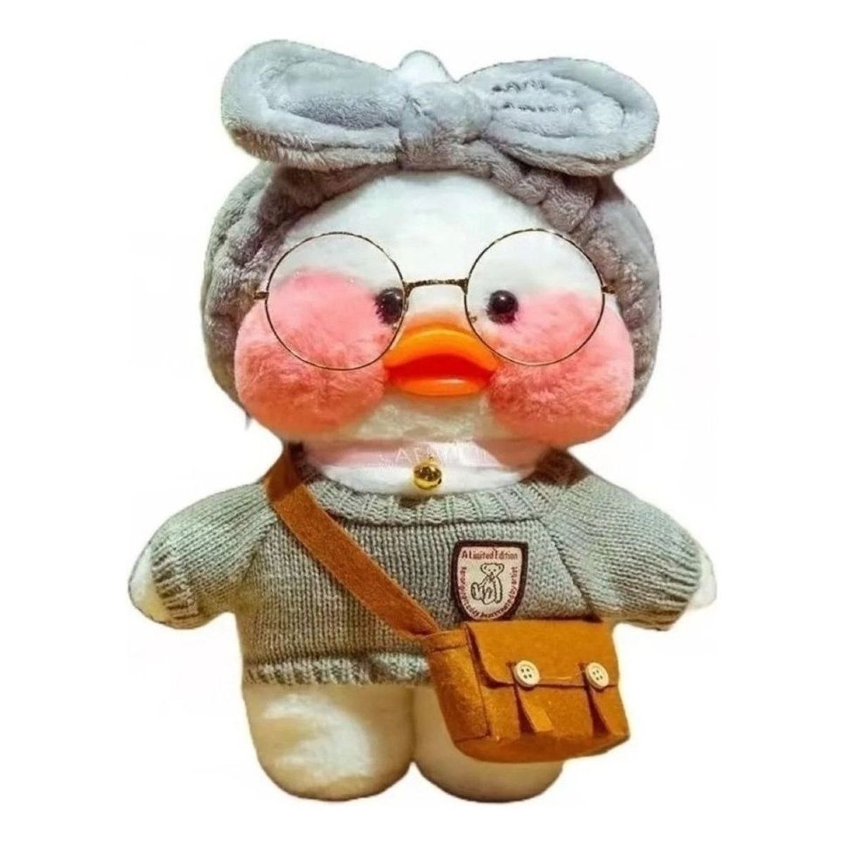 GENERICO - Peluche Lalafanfan Tik Tok 30cm Incluye Accesorio Blanco