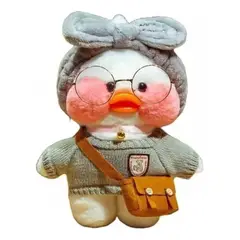 GENERICO - Peluche Lalafanfan Tik Tok 30cm Incluye Accesorio Blanco