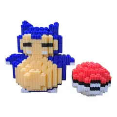 TEEMY - Mini Bloques Snorlax Con Pokebola Figura 3d Armable