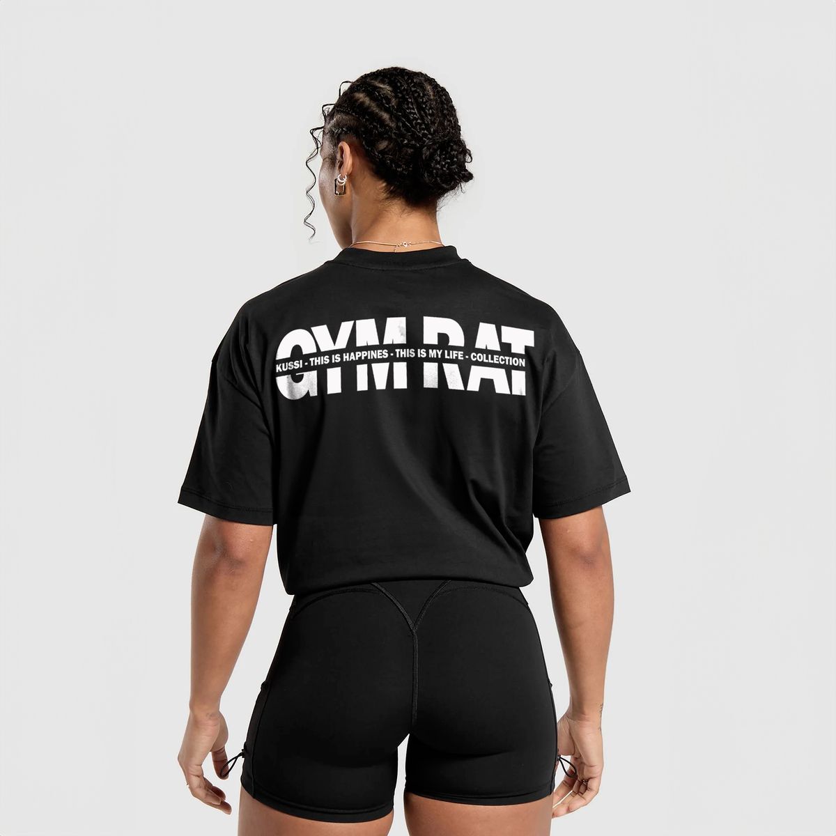 KUSSI COLLECTION - Polera basic mujer Gym Rat  Edicion Limitada Black