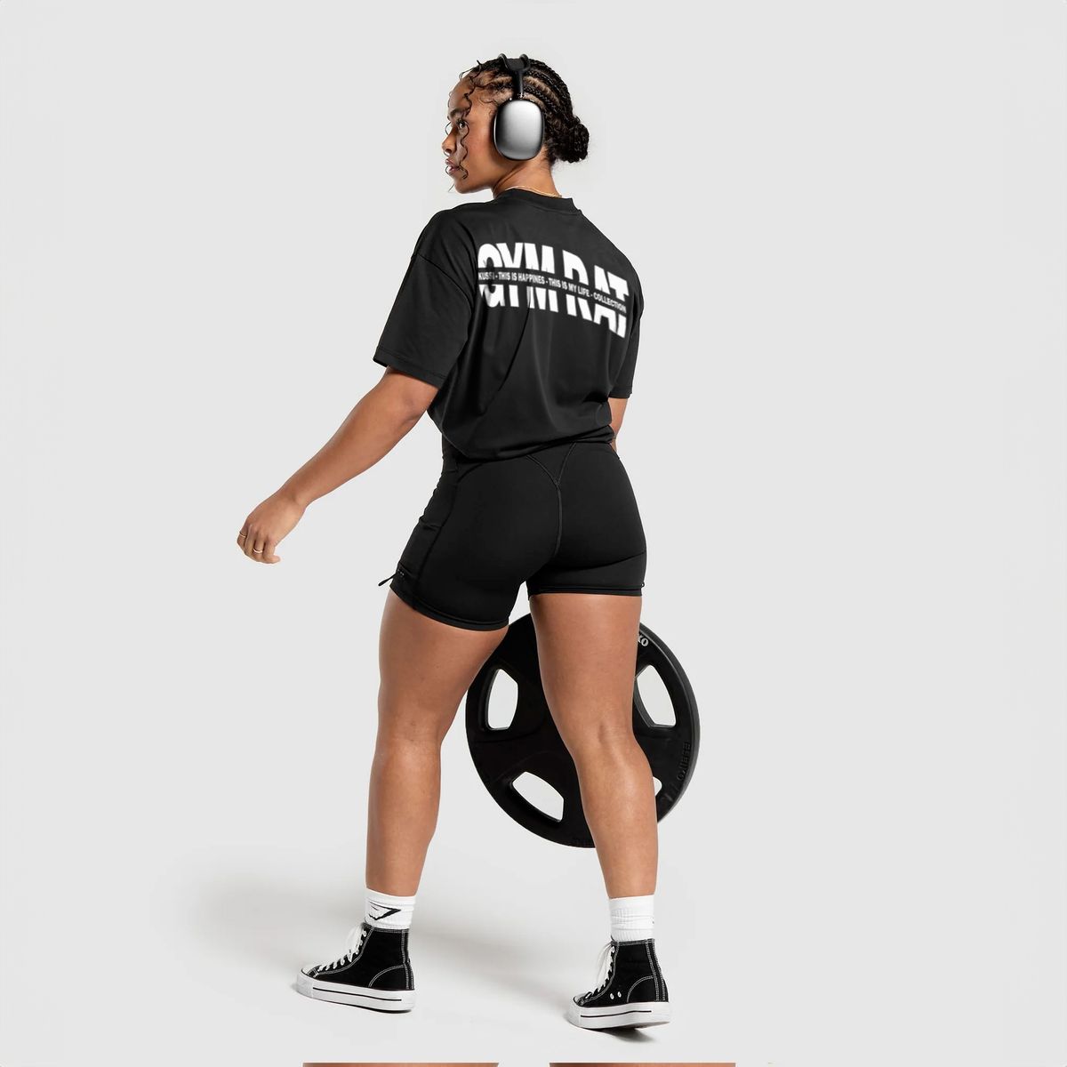 KUSSI COLLECTION - Polera basic mujer Gym Rat  Edicion Limitada Black