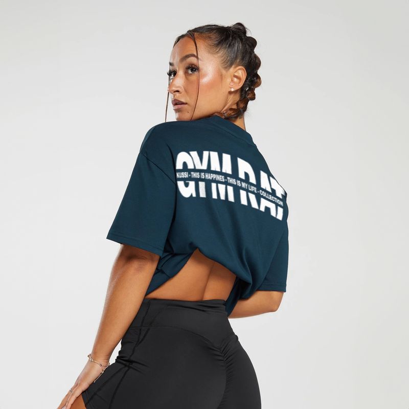 KUSSI COLLECTION - Polera basic mujer Gym Rat  Edicion Limitada Navy