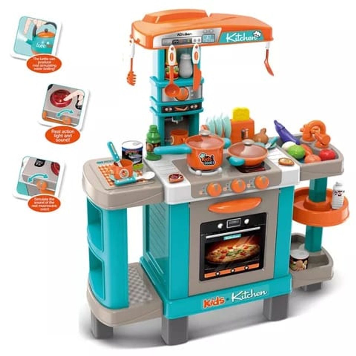 GENERICO - Cocina de Juguete 87CM con luz Sonido hervidor de Agua