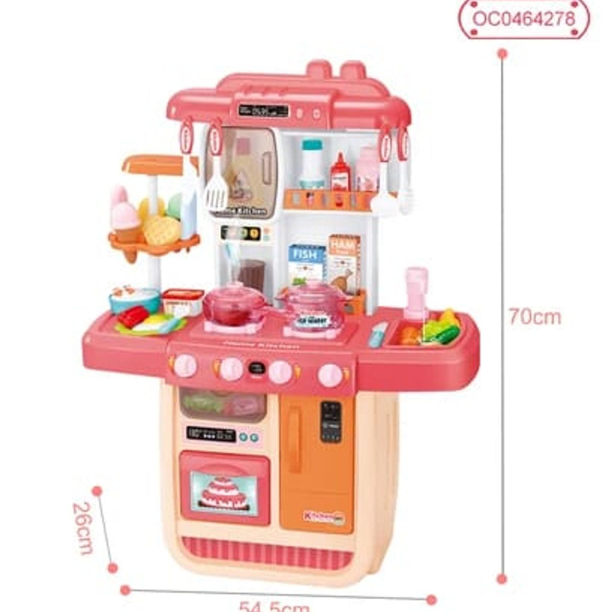 GENERICO - Juego De Cocina De Plástico Para Niños 70 Cm - Rosa