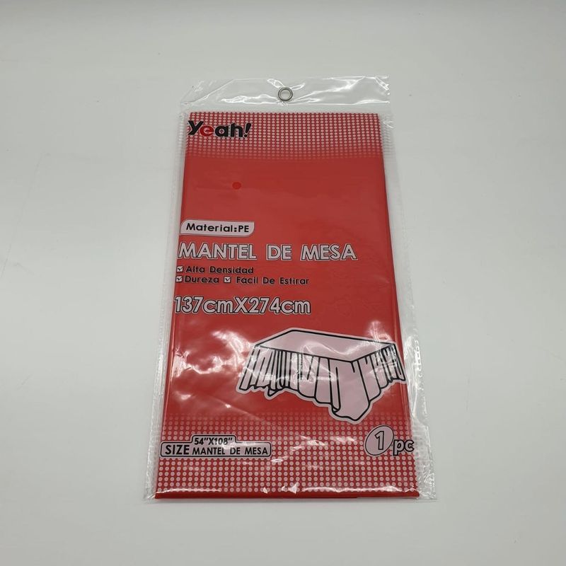 GENERICO - Mantel Plástico Para Mesa Decoración Cumpleaño Fiesta Rojo