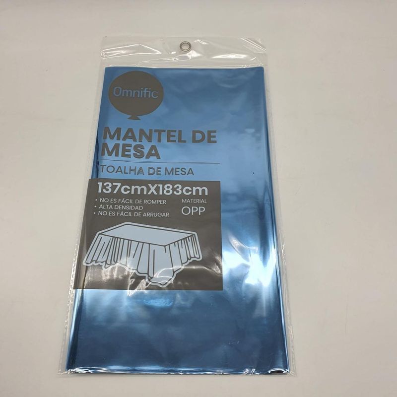 GENERICO - Mantel Metalizado Para Mesa Decoración Cumpleaños - Azul - Talla única