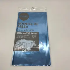 GENERICO - Mantel Metalizado Para Mesa Decoración Cumpleaños - Azul - Talla única