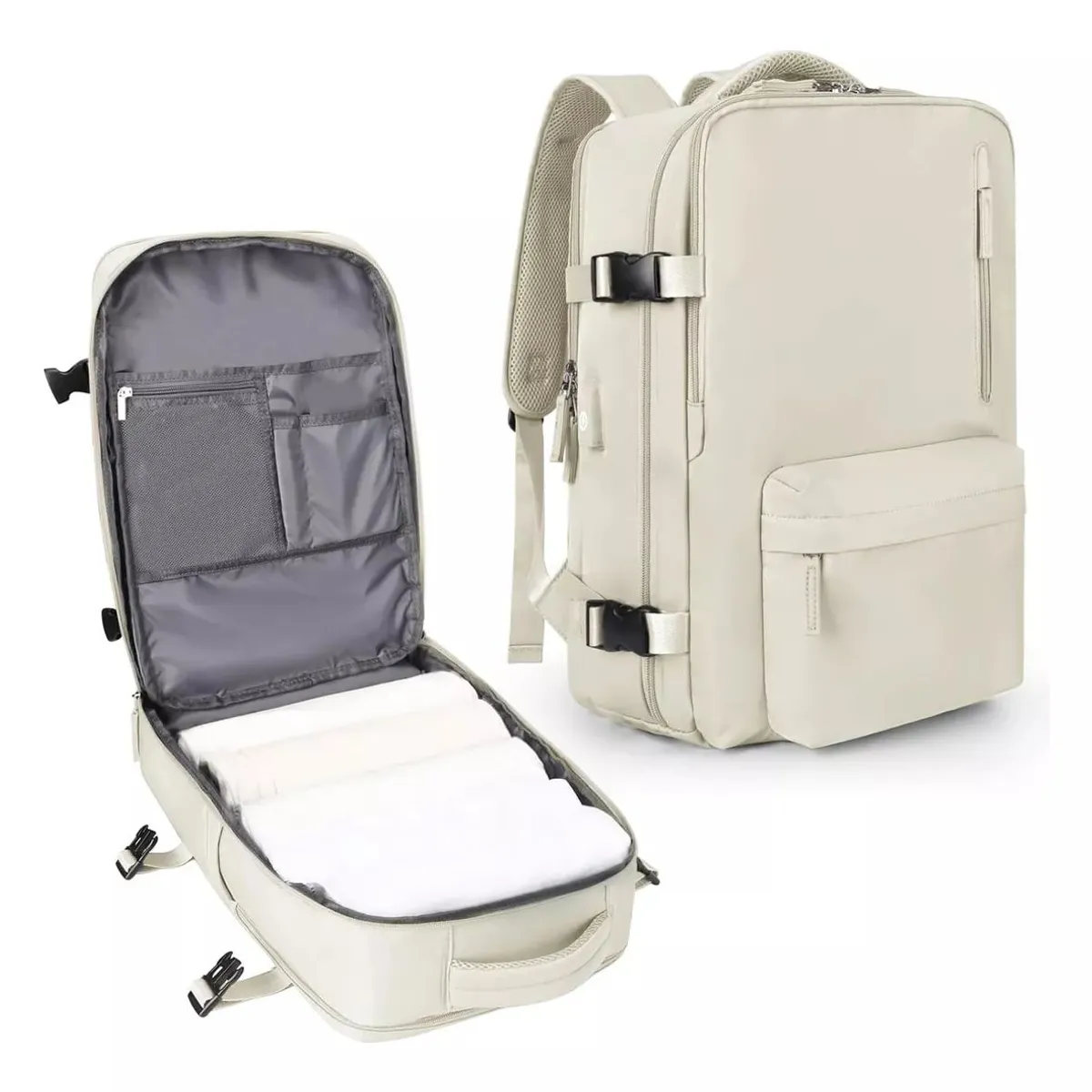 KUANGYE - Mochila De Viaje Cabina Avión Impermeable Viral Zapatos Usb