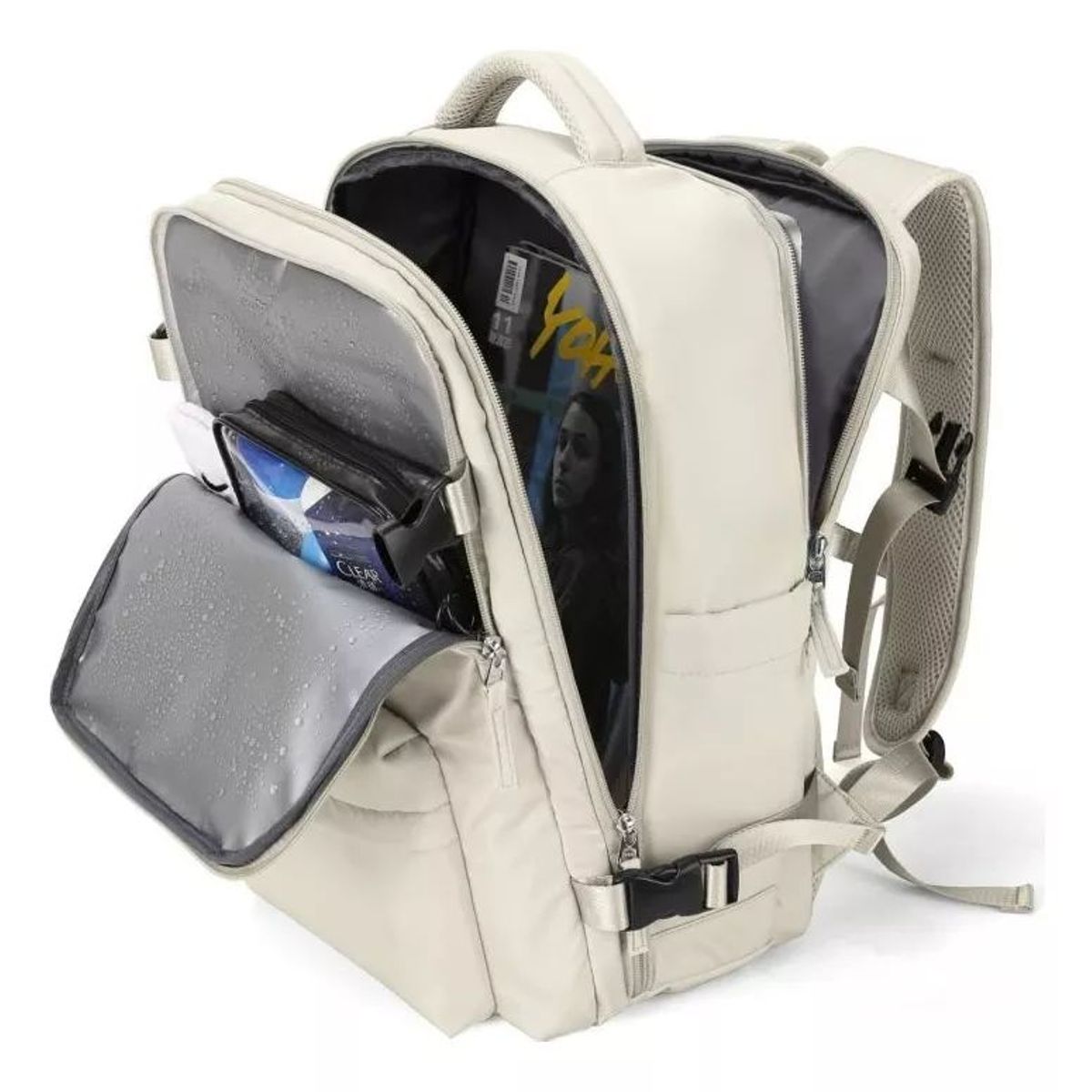 KUANGYE - Mochila De Viaje Cabina Avión Impermeable Viral Zapatos Usb