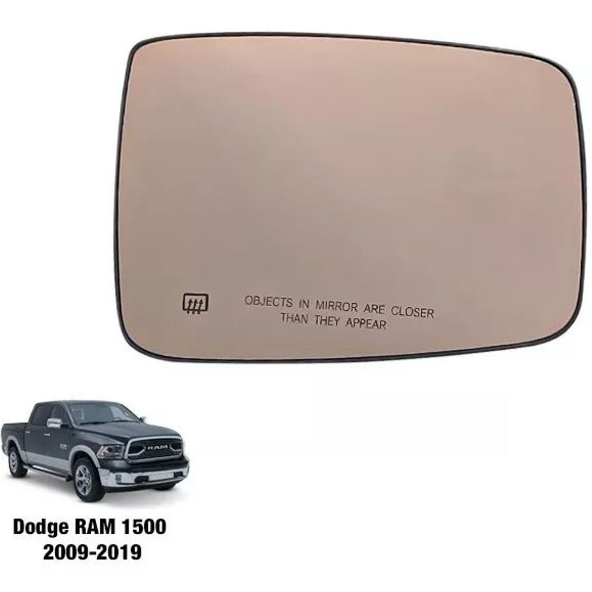KUANGYE - Luneta Espejo Retrovisor Dodge Ram 1500 2009-2019 Derecho