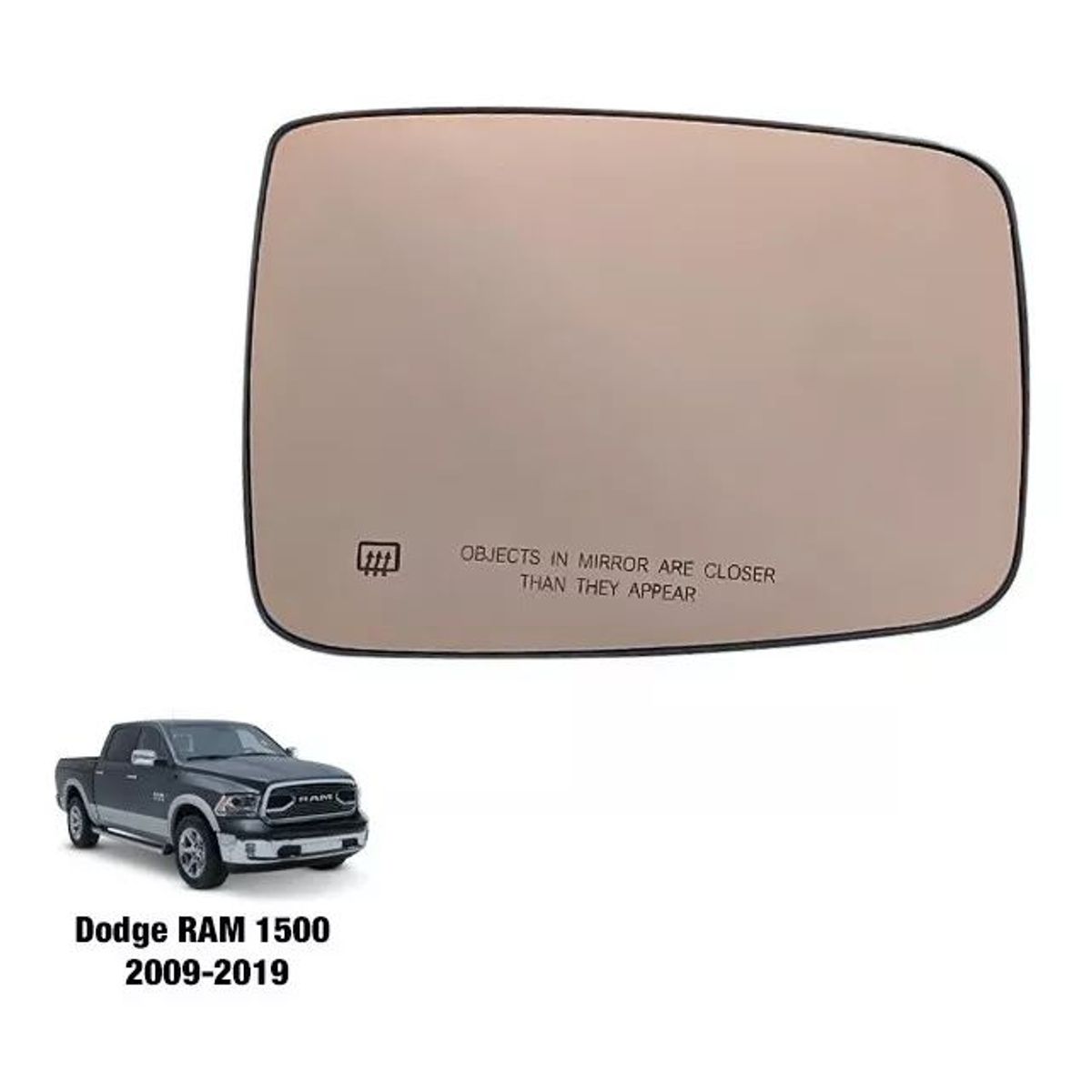 KUANGYE - Luneta Espejo Retrovisor Dodge Ram 1500 2009-2019 Derecho