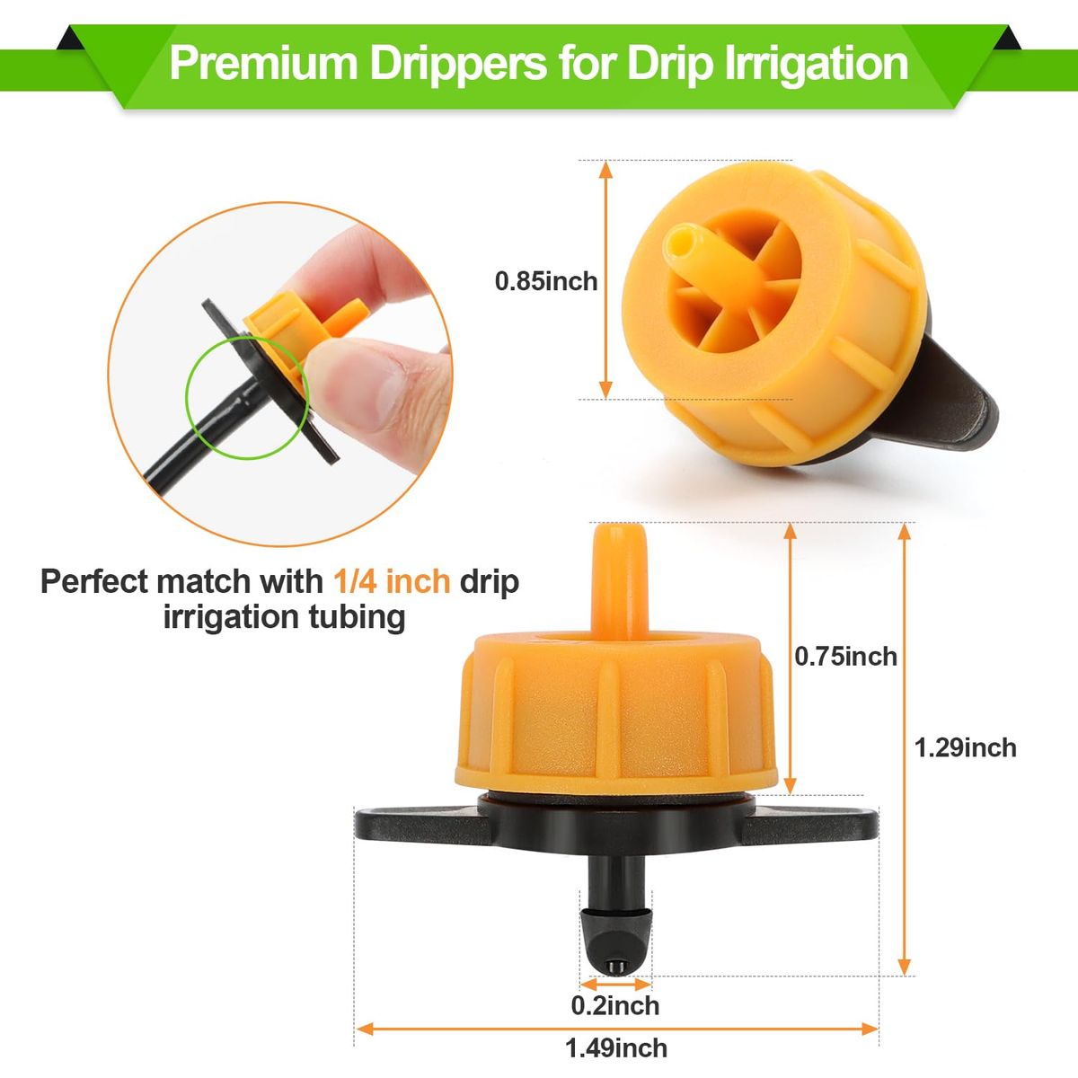 KUANGYE - Pack 100 Goteros Autocompensado De 2 Litros Hora