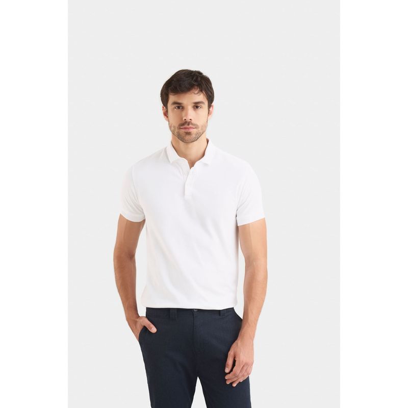 VELEZ - Vélez Polera Casual Algodón Pima Blanco