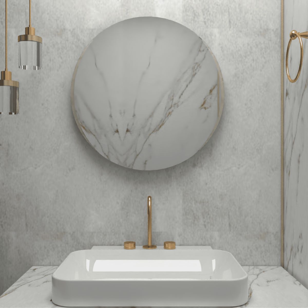 FMFURNITURE - Espejo Forma Redondo 60x60x1.9 cm