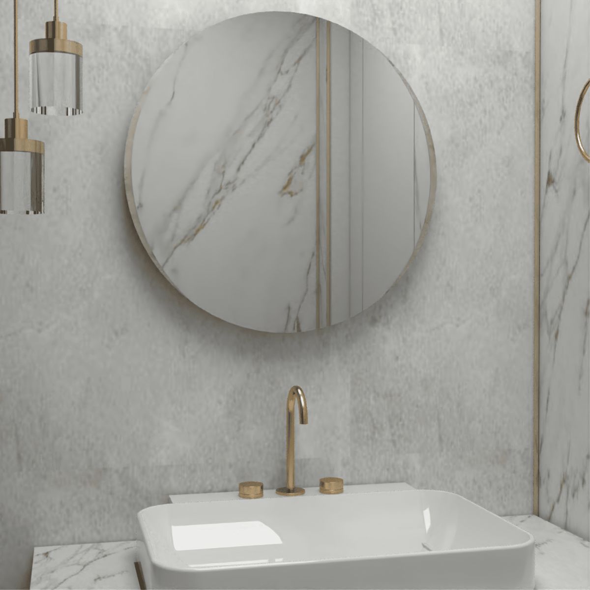 FMFURNITURE - Espejo Forma Redondo 60x60x1.9 cm