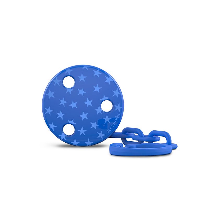 SUAVINEX - BROCHE PINZA DE CHUPETES +0 MESES THE BASICS AZUL