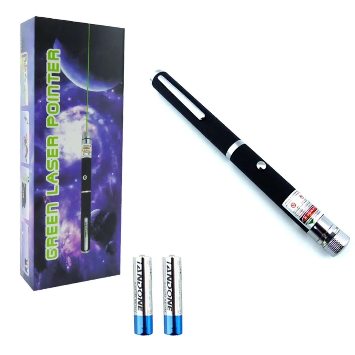 OEM - PUNTERO LASER VERDE 10000MW LLUVIA Y PUNTO ESTUCHE A PILA EN CAJA