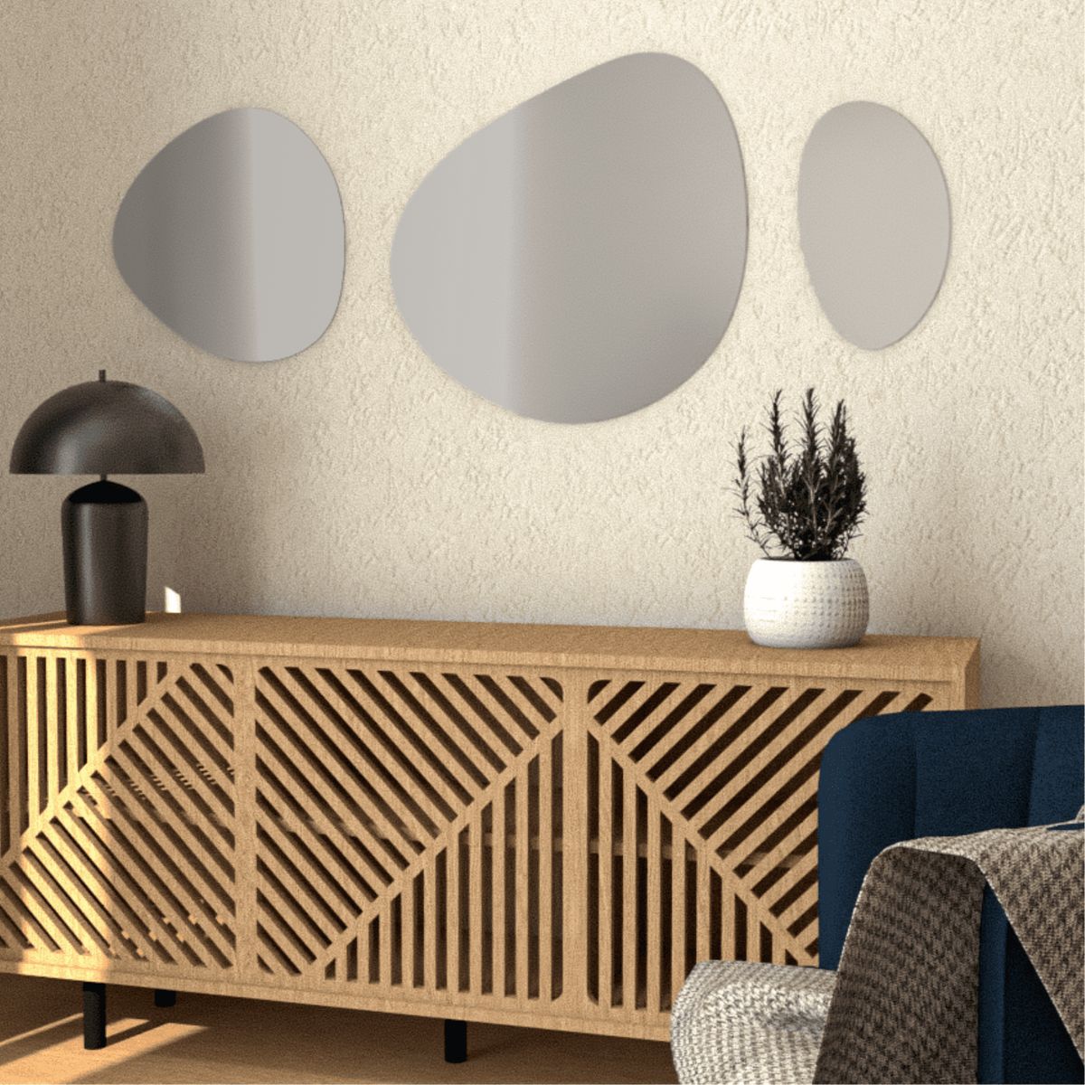 FMFURNITURE - Espejo Semicircular 50x60x1.9 cm…