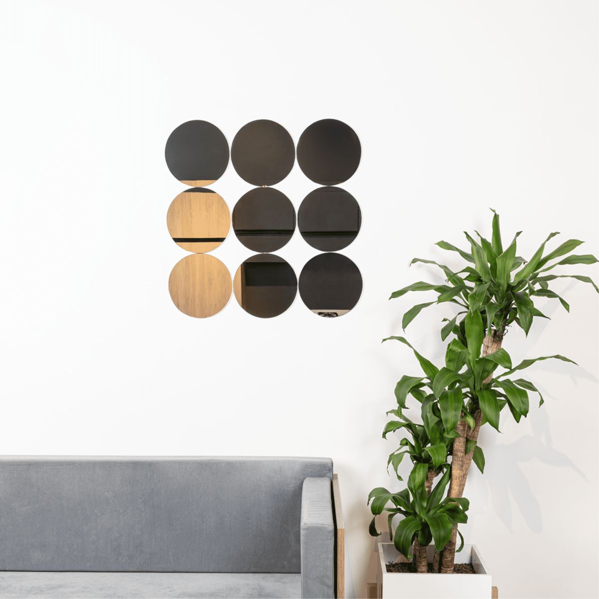 FMFURNITURE - Espejo 9 Piezas 60x60x0.4 cm