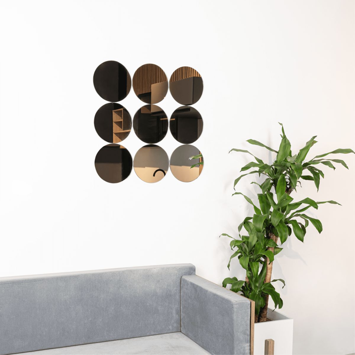 FMFURNITURE - Espejo 9 Piezas 60x60x0.4 cm