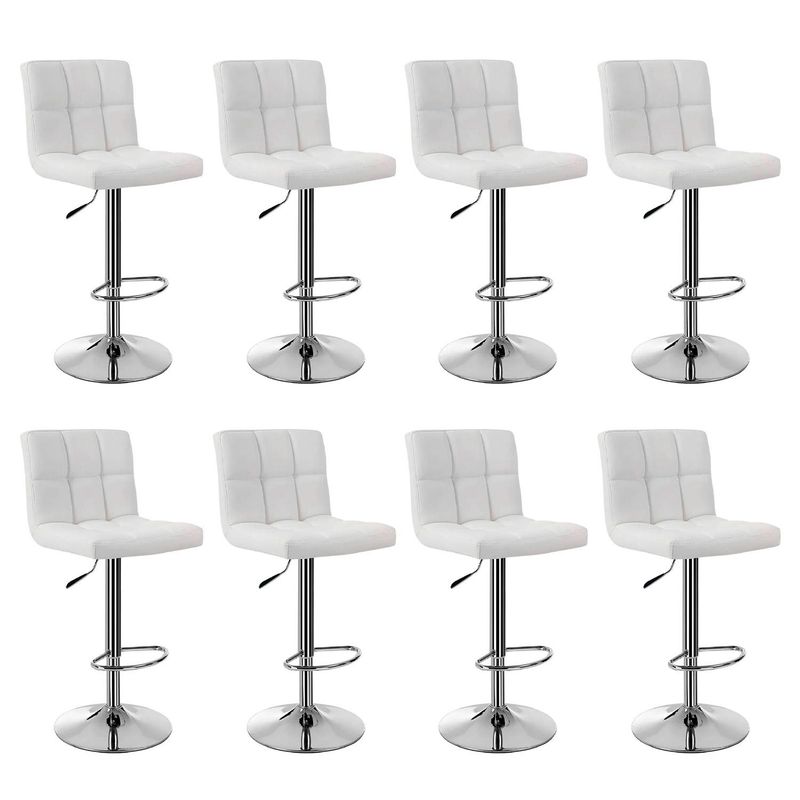 GLOBAL LATIN GROUP - Pack 8 Silla Piso Bar Taburete Con Respaldo - Blanco
