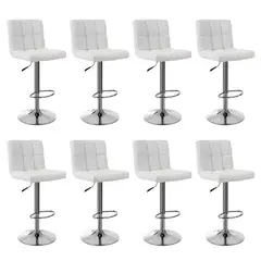 GLOBAL LATIN GROUP - Pack 8 Silla Piso Bar Taburete Con Respaldo - Blanco