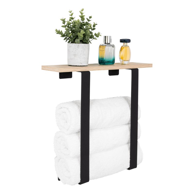FMFURNITURE - Toallero - Cafe Claro 41.5x40x13.5 cm