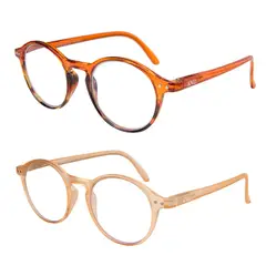 KANALLA - Pack 2 Lentes de Lectura Filtro Luz Azul y UV mod Papillon Naranjo Beige 1.5