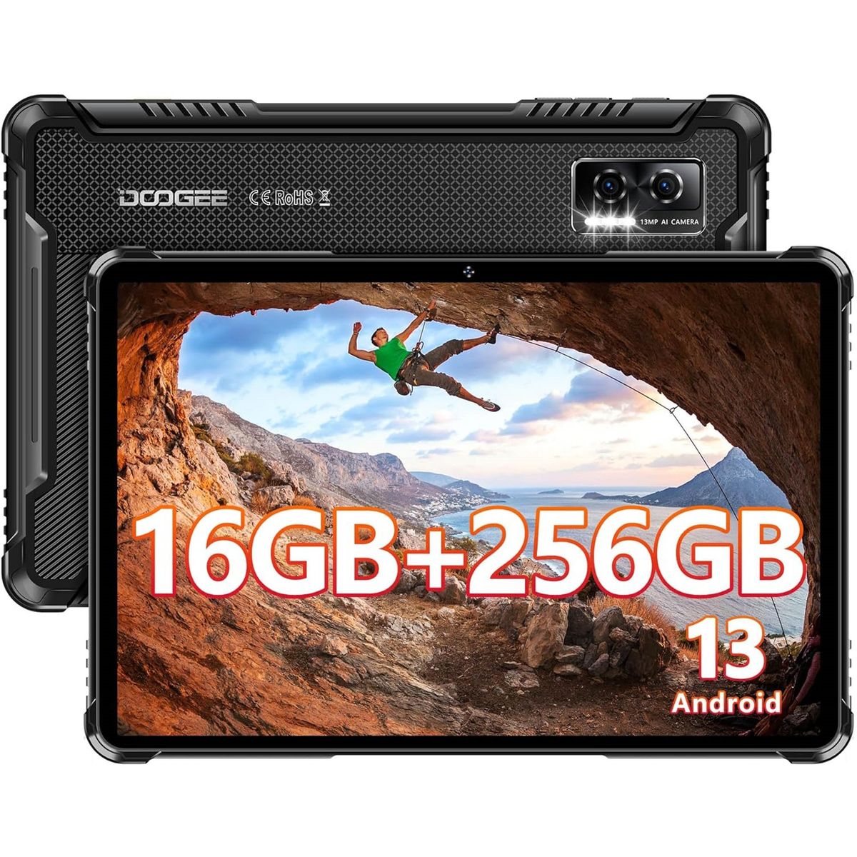 DOOGEE - Tablet 4G Resistente Agua y Golpes - Doogee R08 IP68 Militar GPS Android 13