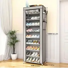 GENERICO - Zapatero Armable De Aluminio 9 Pisos De Tela