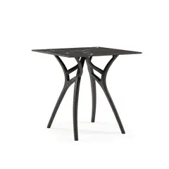 ROCA NEGRA - Mesa IVY 77x77 Marmol Negro pata Negra