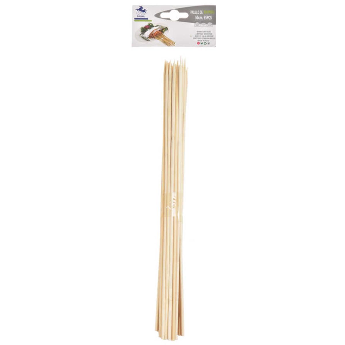 GENERICO - Pack 3 Paquetes De Palos Brochetas De Bambu Anticuchos 6x50Cm 35Pcs