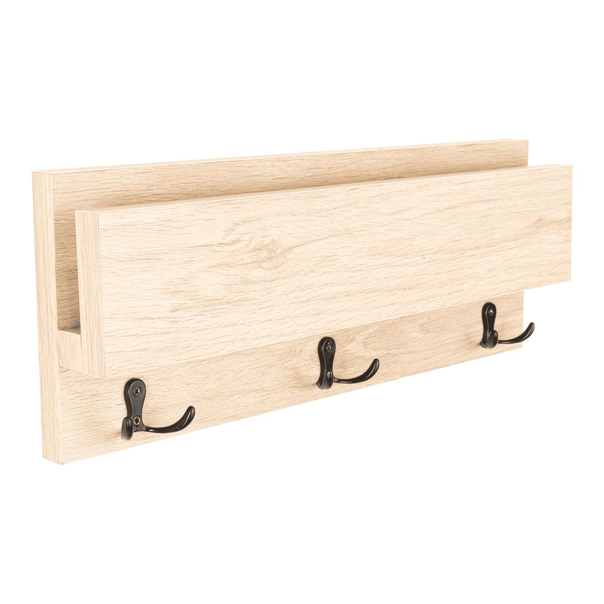 FMFURNITURE - Perchero - Cafe Claro 15x40x5 cm