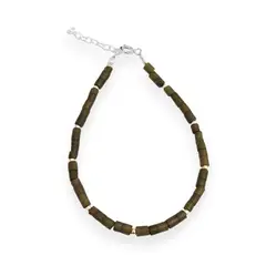 COGGIOLA - Pulsera Jade Tubo Plata Fina 925