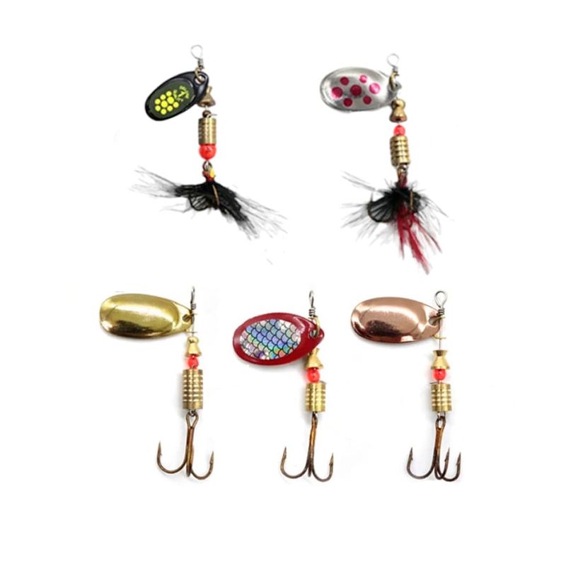 GENERICO - Pack Cucharillas Pesca Deportiva Salmón Truchas 5pcs