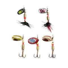 GENERICO - Pack Cucharillas Pesca Deportiva Salmón Truchas 5pcs