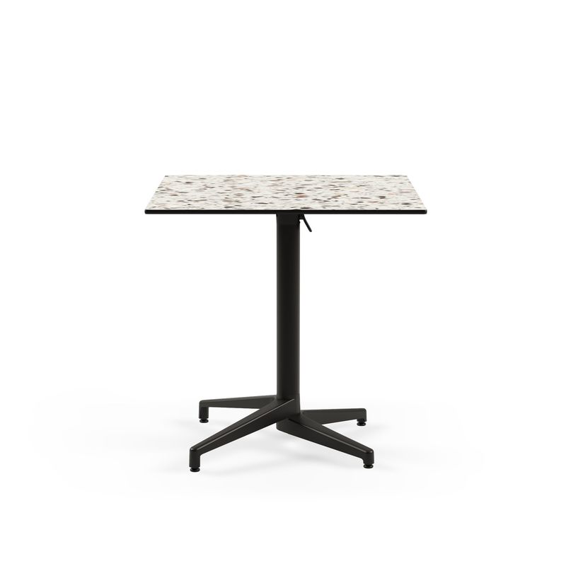 ROCA NEGRA - Mesa Moon C  69x69 Terrazo 2 pata Negra  Cubierta plegable