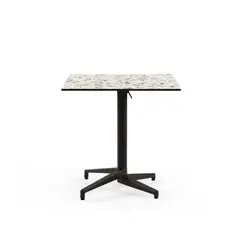 ROCA NEGRA - Mesa Moon C 69x69 Terrazo 2 pata Negra Cubierta plegable