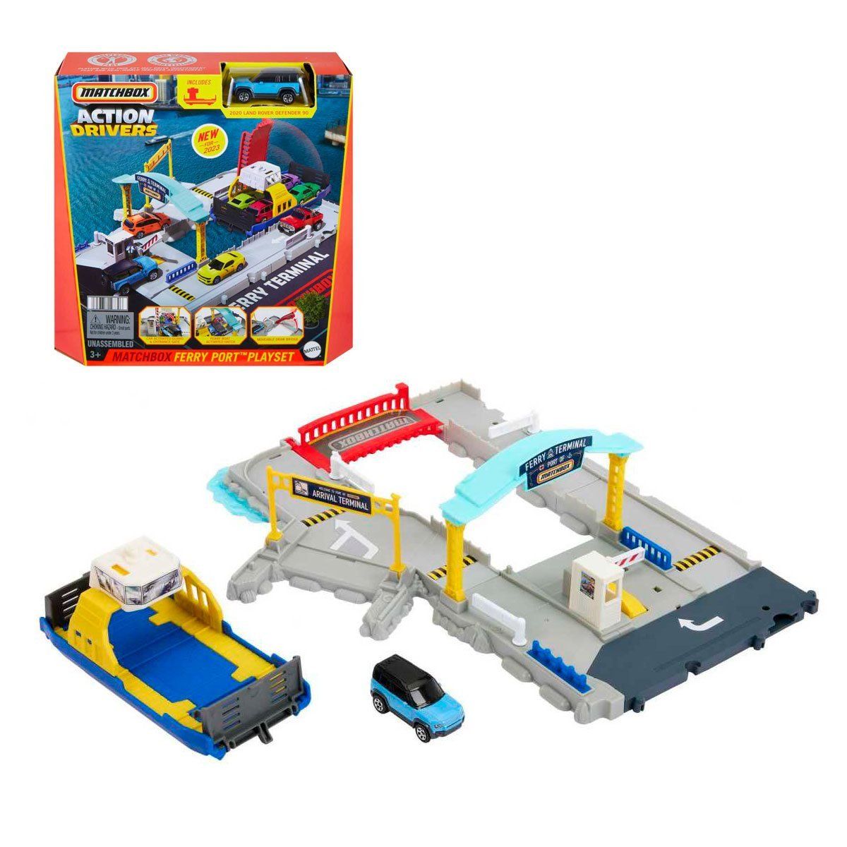 MATCHBOX - Set de vehículos Matchbox Ferry Port con transbordador